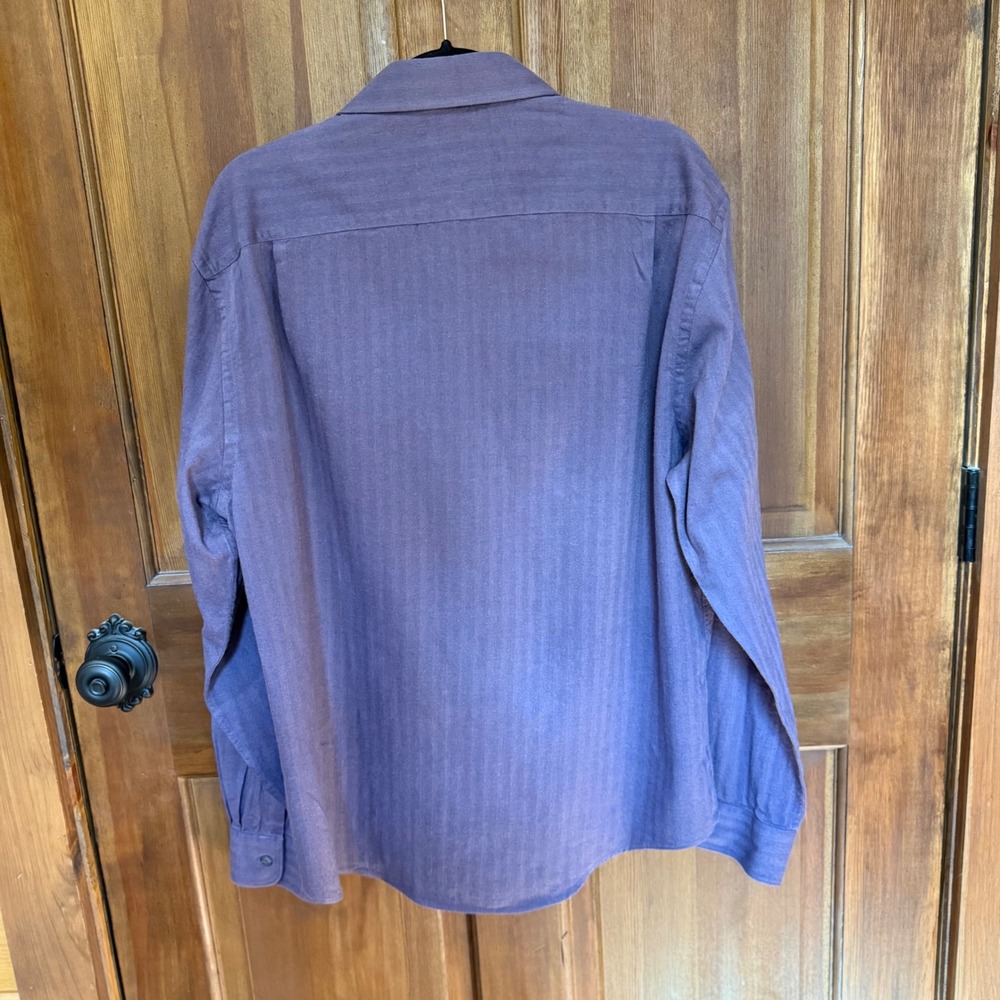 Jos A Bank Reserve Purple Herringbone Cotton Cashmere Tailored Fit Shirt XL - Picture 5 of 8